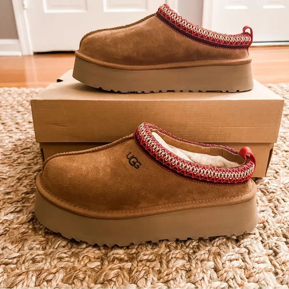 NWT UGG Tazz Platform Mule Slipper Clog Chestnut Women’s Size 8 - Picture 8 of 15